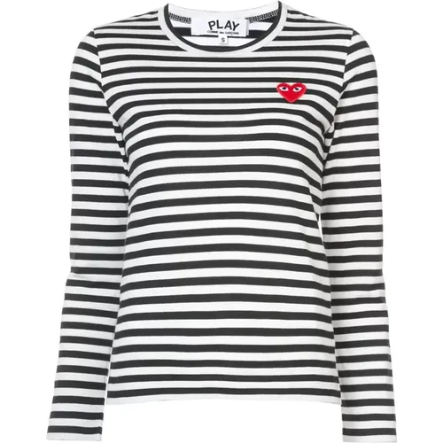 Ikonic Heart Striped Langarm T-Shirt - Comme des Garçons Play - Modalova