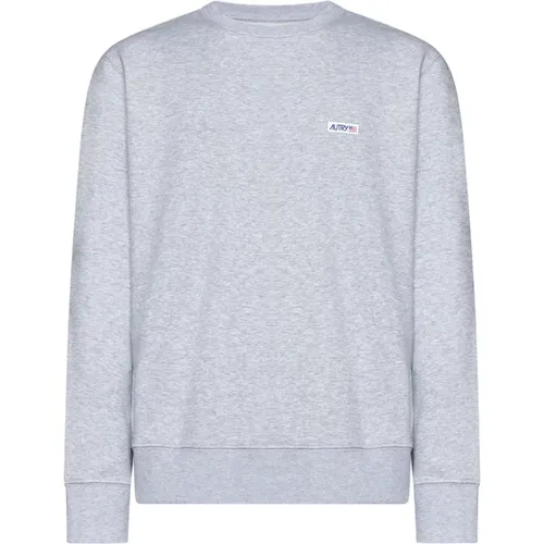 Heather Grey Sweater with Logo Patch , male, Sizes: S, M, XL - Autry - Modalova