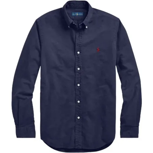 Navy Oxford Slim Fit Button-Down Shirt , male, Sizes: XL, 2XL - Polo Ralph Lauren - Modalova