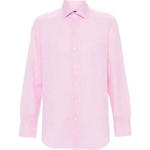Linen-Cotton Shirt , male, Sizes: M, S - Finamore - Modalova