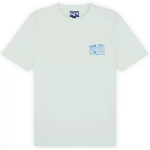 Maison Kitsune x Vilebrequin Comfort Tee-Shirt , male, Sizes: L, M, 2XL, XL - Maison Kitsuné - Modalova
