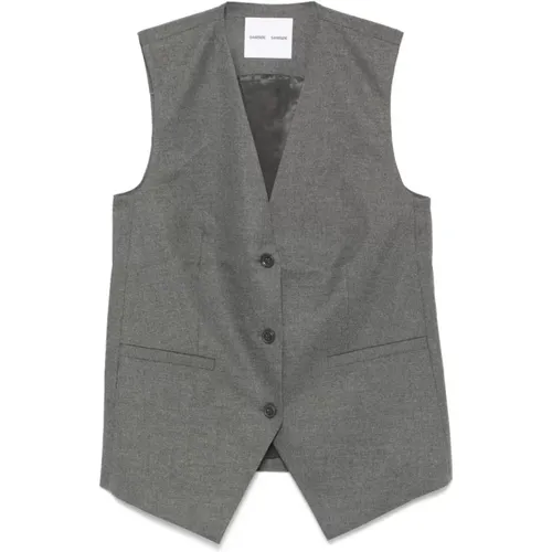 Grey Melange Sale Vest , female, Sizes: XS - Samsøe Samsøe - Modalova