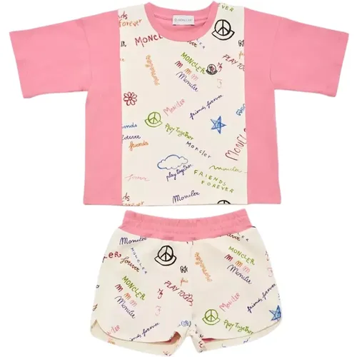 Buntes Print T-Shirt und Shorts Set - Moncler - Modalova