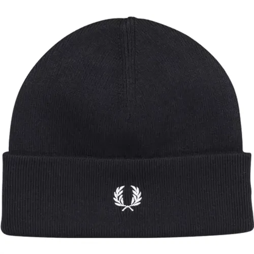 Man Beanie with Frontal Embroidered Logo , male, Sizes: ONE SIZE - Fred Perry - Modalova