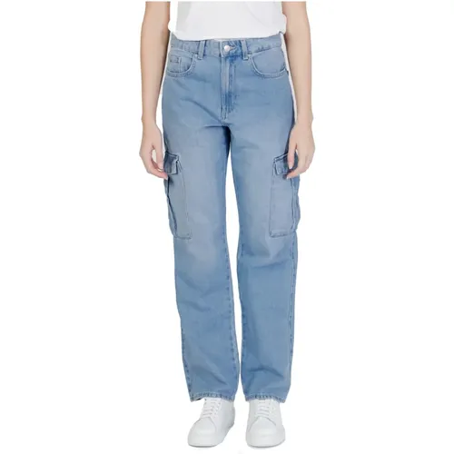 Weite Bein Cargo Denim Jeans , Damen, Größe: W31 L32 - Only - Modalova
