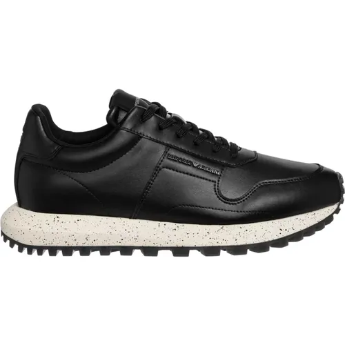 Leather Lace Closure Sneakers , male, Sizes: 6 UK, 11 UK, 8 UK, 7 UK, 10 UK, 9 UK - Emporio Armani - Modalova