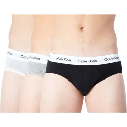 Men`s 3-Pack Low-Rise Hip Briefs , male, Sizes: L, S, XL, M - Calvin Klein - Modalova