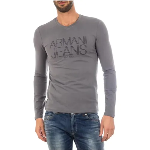 Gemütlicher Strickpullover , Herren, Größe: L - Armani Jeans - Modalova