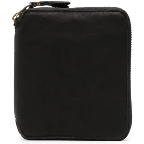 Leather Wallet with Logo and Zipper Closure , male, Sizes: ONE SIZE - Comme des Garçons - Modalova