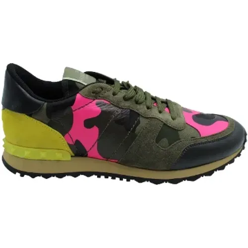 Green Camouflage Rockstud Sneakers , female, Sizes: 10 UK - Valentino - Modalova