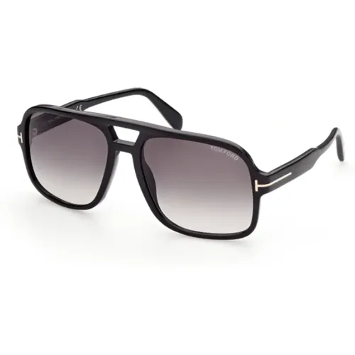 Schwarze quadratische Sonnenbrille - Tom Ford - Modalova