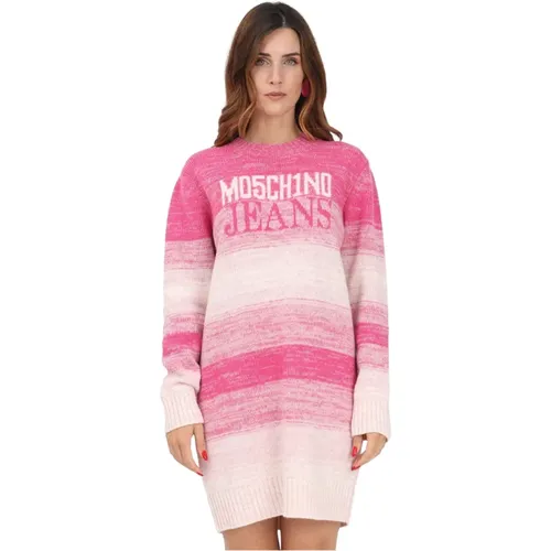 Rosa Verlauf Maxi Pullover Kleid , Damen, Größe: L - Moschino - Modalova