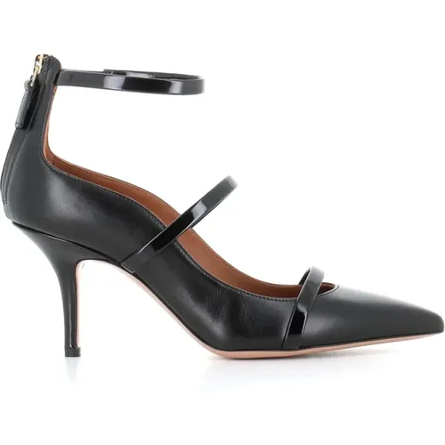 Leather Heeled Décolleté with Iconic Straps , female, Sizes: 6 UK - Malone Souliers - Modalova