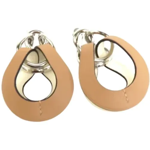 Pre-owned Leather earrings , female, Sizes: ONE SIZE - Hermès Vintage - Modalova