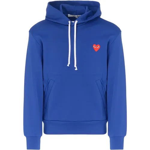 Navy Heart Sweatshirt , male, Sizes: S, L, M, XL - Comme des Garçons Play - Modalova