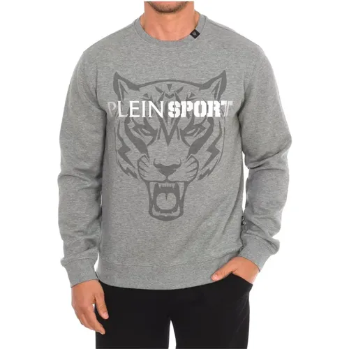 Rundhals Sweatshirt mit Markendruck , Herren, Größe: XL - Plein Sport - Modalova