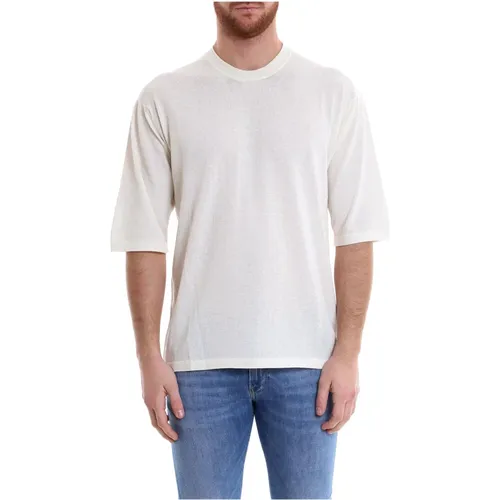Baumwoll T-Shirt mit Rundhalsausschnitt , Herren, Größe: S - Roberto Collina - Modalova