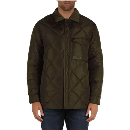 Quilted Jacket with Front Logo Patch , male, Sizes: M, XL, S, L - Armani Exchange - Modalova