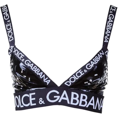 Sporty Women's Bra with Applications , female, Sizes: M - Dolce & Gabbana - Modalova