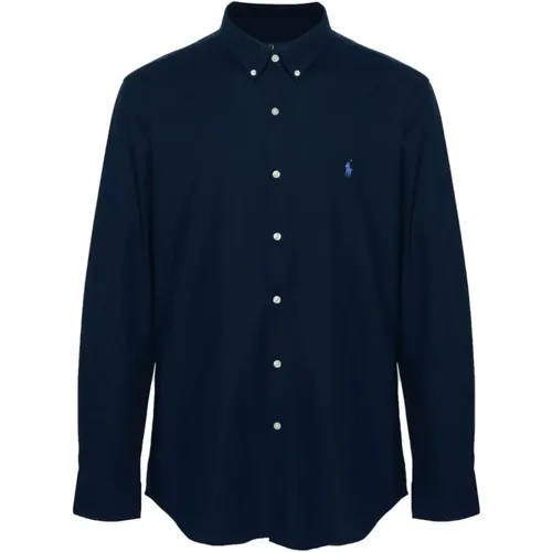 Blaues Button-Down Hemd mit Signatur Pony , Herren, Größe: S - Polo Ralph Lauren - Modalova