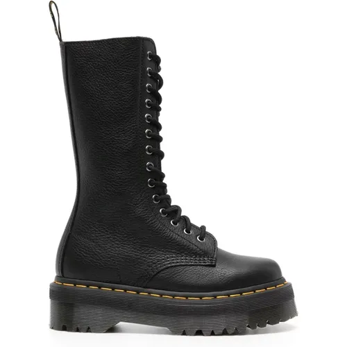 Schwarze Lederstiefel mit Schnürung , Damen, Größe: 37 EU - Dr. Martens - Modalova