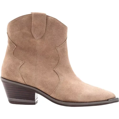 Pointed Toe Leather Ankle Boots , female, Sizes: 3 UK - Alma en Pena - Modalova