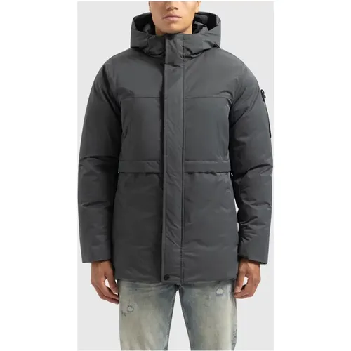 Technische Parka Winterjacke Grau , Herren, Größe: S - Pure Path - Modalova