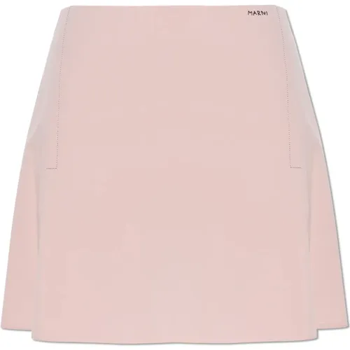 Skirt with logo , female, Sizes: 2XS, XS, S - Marni - Modalova