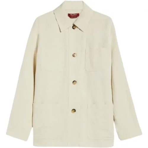 Cotton Linen Shirt Jacket , female, Sizes: 2XS, S, 3XS, XS - Max Mara Studio - Modalova