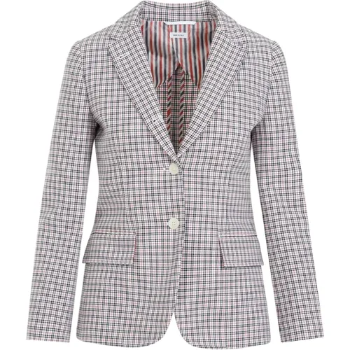Check Cotton Jacket Multicolour , female, Sizes: XS - Thom Browne - Modalova