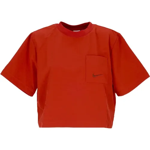 Modern Woven Boxy Top , female, Sizes: S, M, XS, L - Nike - Modalova