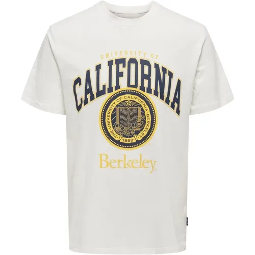 Berkeley College Liebe T-Shirt , Herren, Größe: S - Only & Sons - Modalova