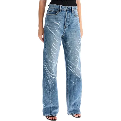 Jeans mit Logo , Damen, Größe: W26 - alexander wang - Modalova