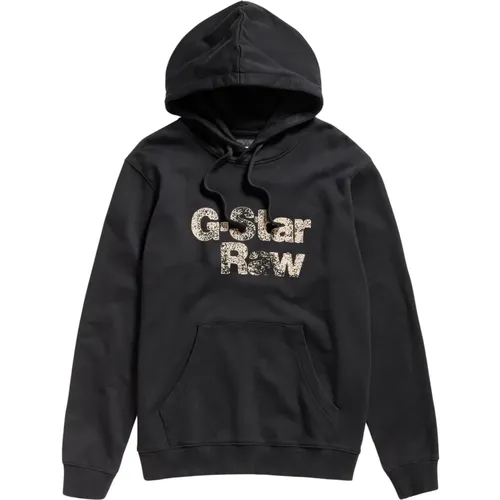 Hoodie mit gemaltem Grafikdesign , Herren, Größe: L - G-Star - Modalova