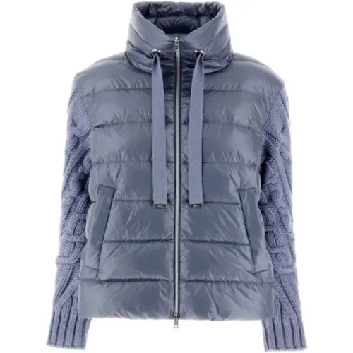 Nylon Ultralight Jacke mit Wollärmeln , Damen, Größe: S - Herno - Modalova