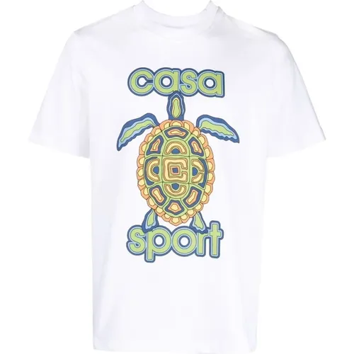 Turtle Graphic Print Tee in , male, Sizes: 2XL - Casablanca - Modalova