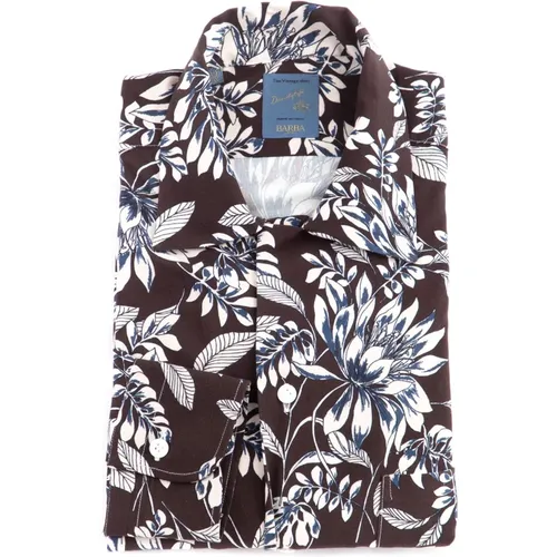 Floral Viscose Shirt , male, Sizes: XL - Barba - Modalova