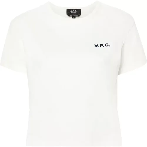 Off- Logo Crew Neck T-shirt , Damen, Größe: M - A.p.c. - Modalova