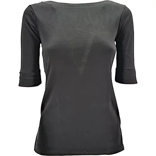 T-shirt with boat neckline , female, Sizes: S - Ralph Lauren - Modalova