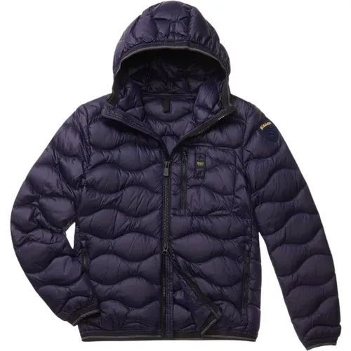 Navy Short Down Jacket , male, Sizes: 3XL, S, 2XL, L, XL, M - Blauer - Modalova