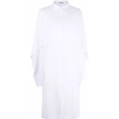 Weiße Vertikale Streifen Halbtransparentes Hemdkleid , Damen, Größe: S - Henrik Vibskov - Modalova