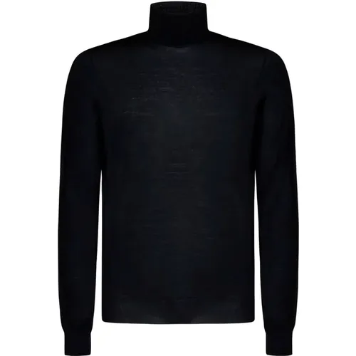 Schwarzer Merino Rollkragenpullover für Herren , Herren, Größe: 2XL - Drumohr - Modalova