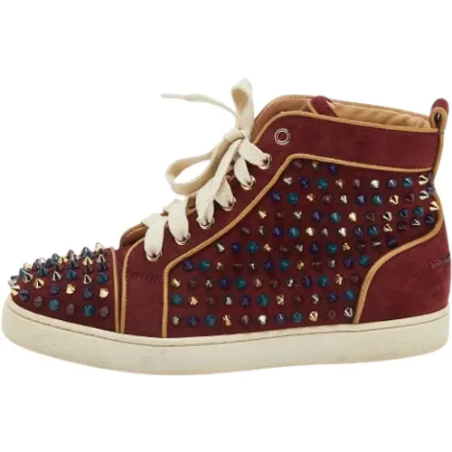 Pre-owned Suede sneakers , female, Sizes: 4 1/2 UK - Christian Louboutin Pre-owned - Modalova