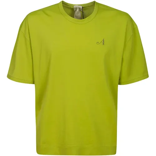 Cotton Knit T-shirt with Side Detail , male, Sizes: S, L, XL, M - Ten C - Modalova