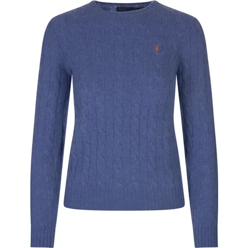 Blauer Zopfmuster Pullover , Damen, Größe: L - Ralph Lauren - Modalova