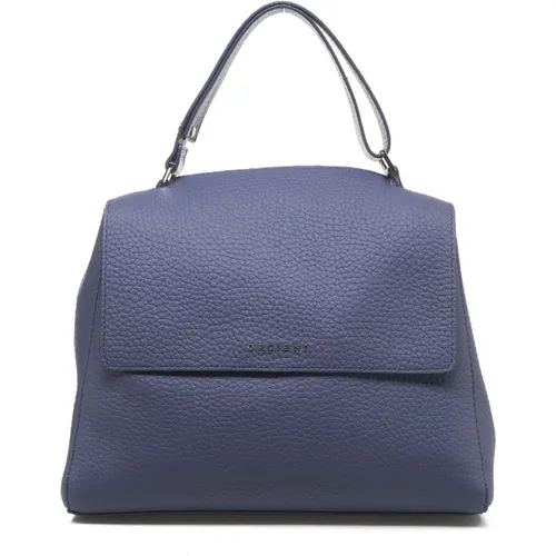 Blaue Lederhandtasche Sveva Soft - Orciani - Modalova