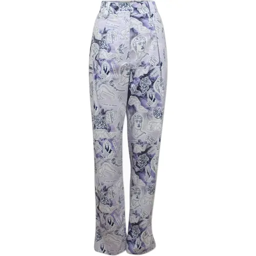 Tattoo Print Loose Fit Trousers , female, Sizes: L, M, S - BAUM UND PFERDGARTEN - Modalova