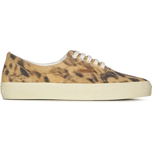 Leopard Print Low Top Sneakers , male, Sizes: 6 UK, 7 UK, 9 UK, 10 UK - Tom Ford - Modalova