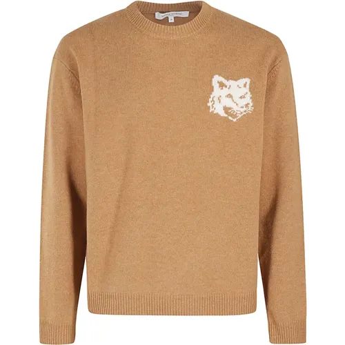 Intarsia Comfort Jumper für Fuchsliebhaber , Herren, Größe: L - Maison Kitsuné - Modalova