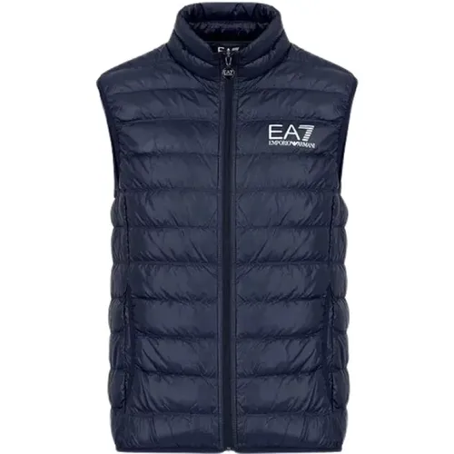 Navyblaue Daunenjacke Faltbar , Herren, Größe: 2XL - Emporio Armani EA7 - Modalova